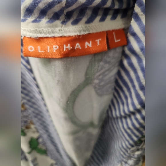 Oliphant V-Neck Cuffed Maxi Dress Women's L Presidio Blue Print Floral - Picture 4 of 6